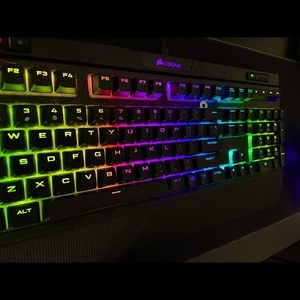 Corsair LED keyboard with armrest